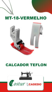 Calcador De Teflon Costura Reta Vermelho